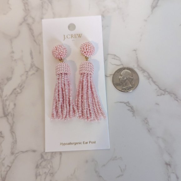 J.Crew Factory Beaded Tassel Drop Earrings - Picture 5 of 6
